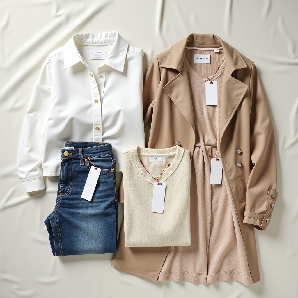 Lot de vêtements femme neufs, pliés